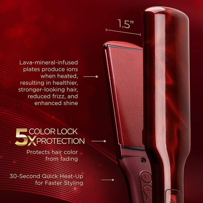 LAVA Ruby Anniversary Edition 1.5 Inch Digital Hairstyling Iron, , large image number null